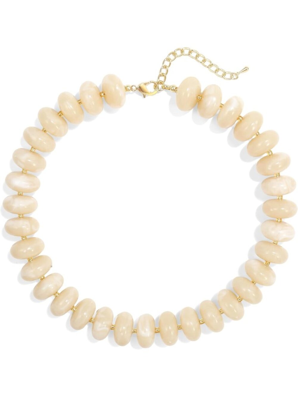 Women's White Acrylic Chunky Beaded Choker Necklace Statement Jewelry Gift